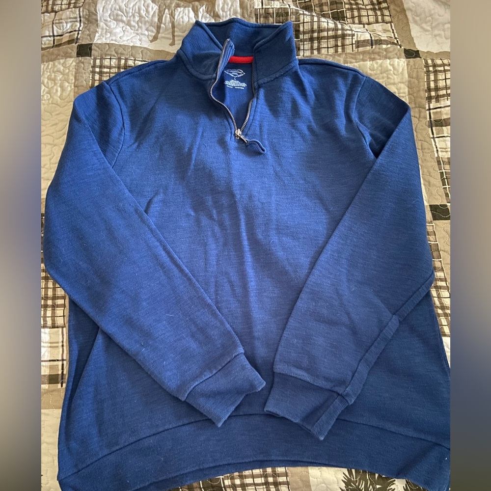 St. John's Bay Mens Split Crew Neck Long Sleeve Quarter-Zip Pullover